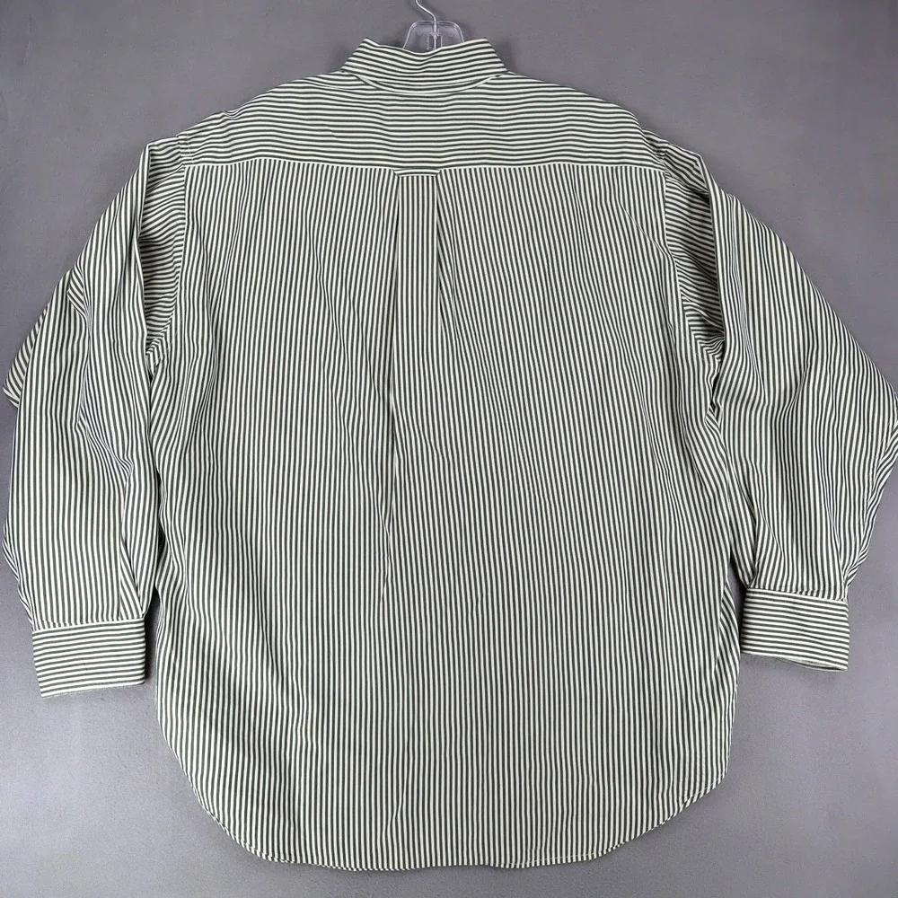 Banana Republic Shirt Mens Medium Striped Vintage Green Vertical Retro Y2K‎ 90s